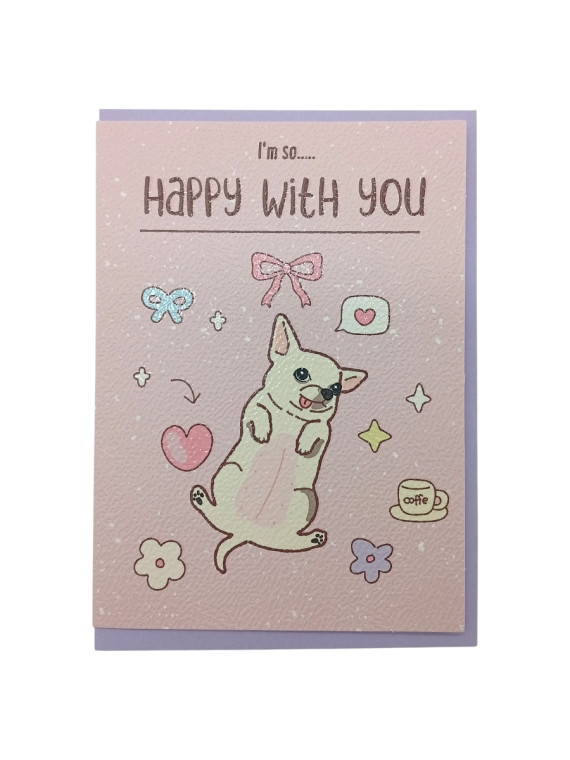 Открытка Happy with you (в наборе с конвертом)