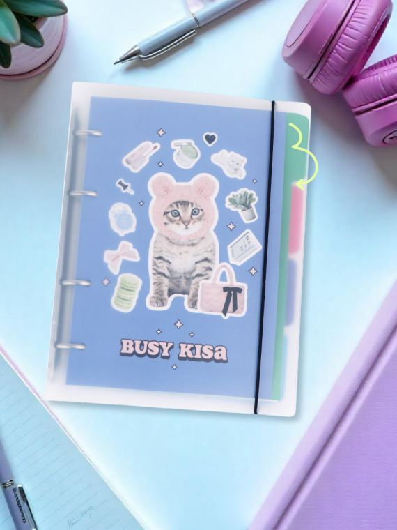 Тетрадь A5 на кольцах со сменным блоком Busy kisa