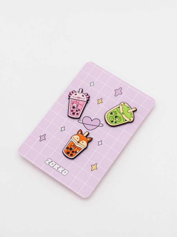 Значки Bubble tea (набор/3 шт.)