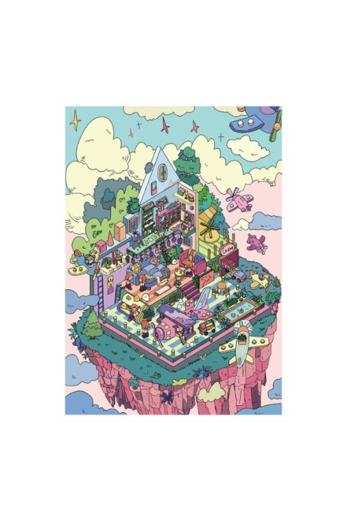 Наклейки для творчества Castle the sky (набор/ 2 листа наклеек и картонная подложка)