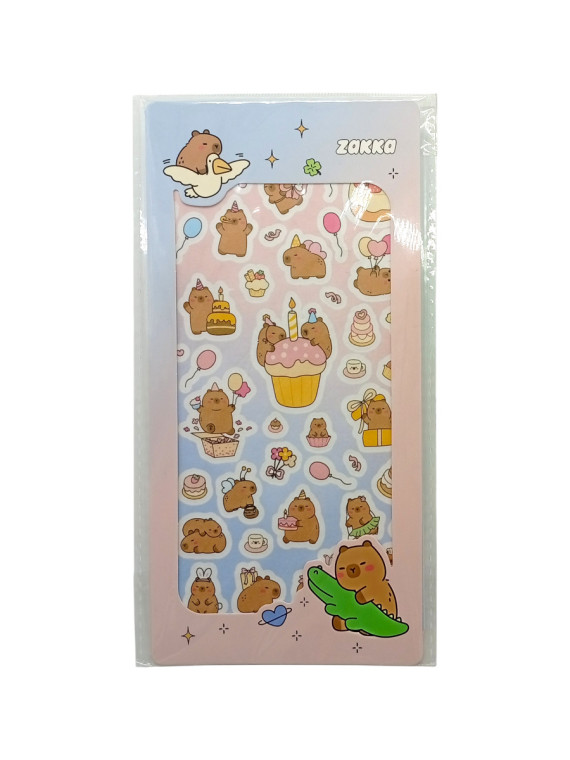 Наклейки Happy capy (3 листа/120 шт.)
